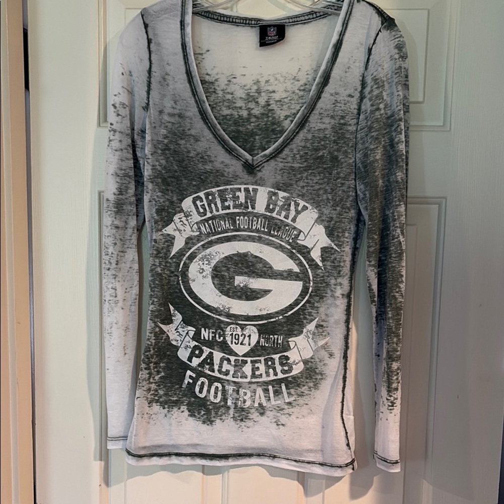 NFL Green Bay Packers Long Sleeve Tee - Green and White